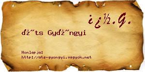 Áts Gyöngyi névjegykártya